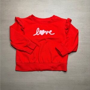 Cat & Jack Red Love Sweatshirt with Heart